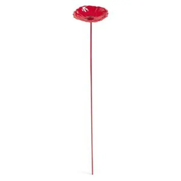 Fleur métal à planter coquelicot rouge H26cm