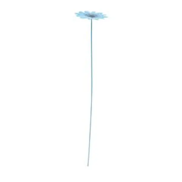 Fleur métal à planter marguerite bleue H26cm