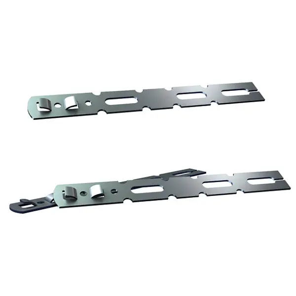 Lot de 4 pattes de fixation en acier galvanisé L. 220 mm x l. 25 mm x Ep. 1,5 mm