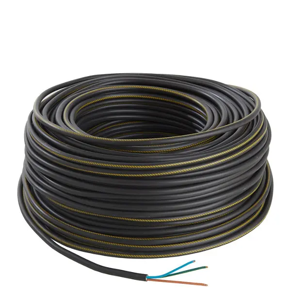 Câble électrique R2V 3G2,5 mm² noir - 100 m