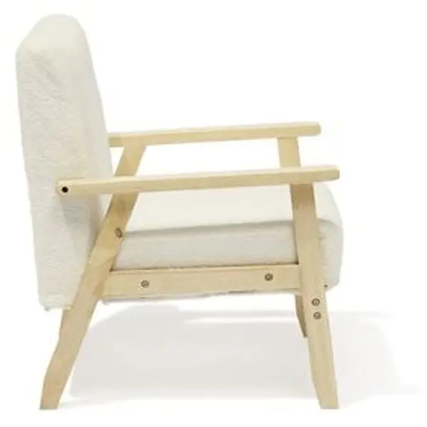 Fauteuil Joséphine curly effet laine bouclée blanc - L64xP70xH76 cm