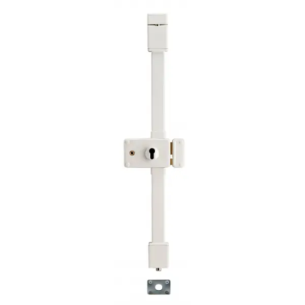 Boitier de serrure en applique Horga à fouillot pour porte d'entrée, droite, 3 pts, axe 55mm, blanc - THIRARD