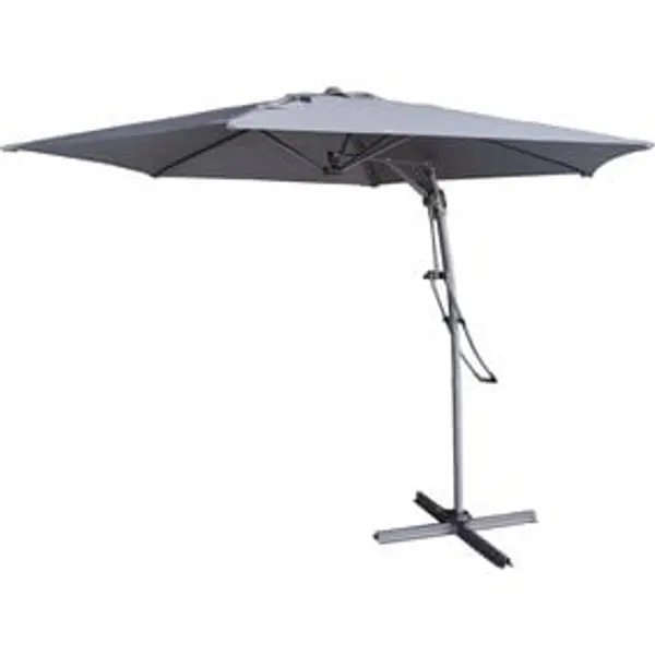 Parasol déporté Malaga Ø345xH245cm gris anthracite