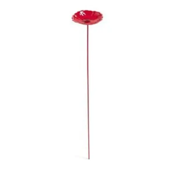 Fleur métal à planter coquelicot rouge H26cm