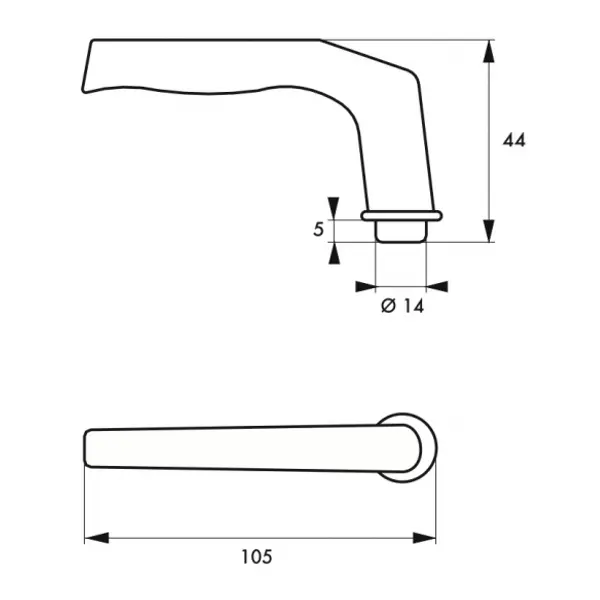 Paire de béquilles Alsace pour porte, carré 8mm, 1 portée, argent - THIRARD