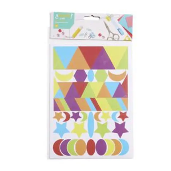 Lot de 5 planches de gommettes autocollantes multicolores