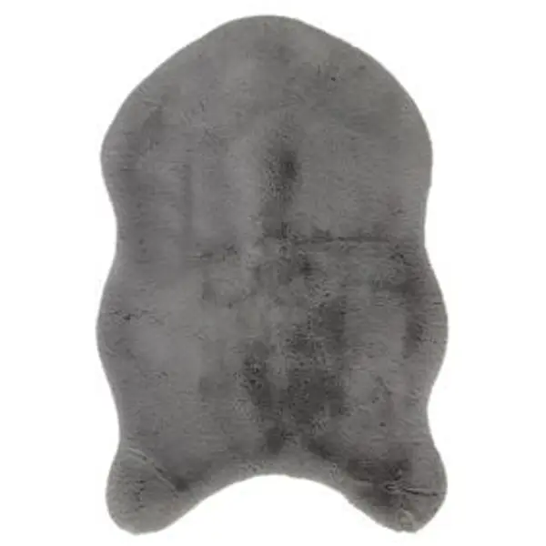 Tapis imitation fourrure gris 60x90cm