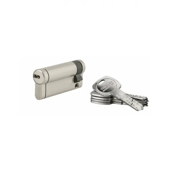 Demi-cylindre de serrure Trafic 12, 60x10mm, nickel, anti-arrachement, anti-perçage, anti-casse, 5 clés - THIRARD