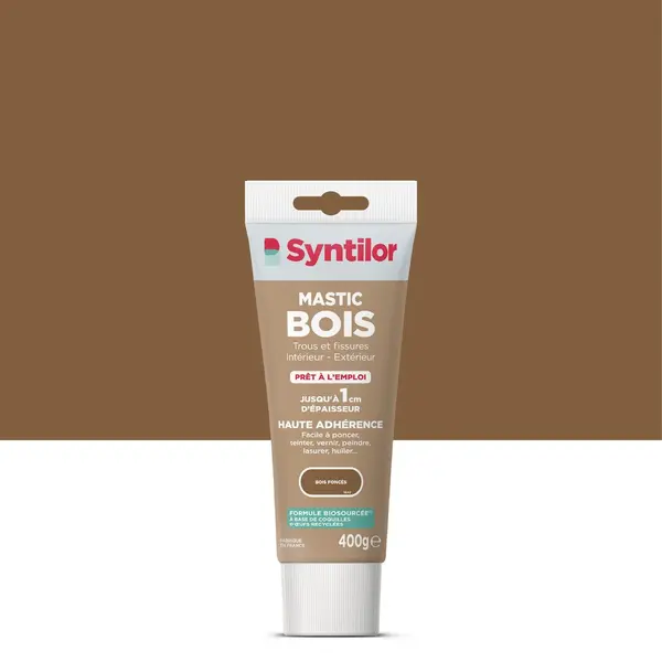 Mastic Biosourcé SYNTILOR bois foncé 400 g - SYNTILOR