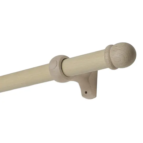 Kit de tringle à rideau Alma Diam.28 mm naturel 180 cm - MOBOIS