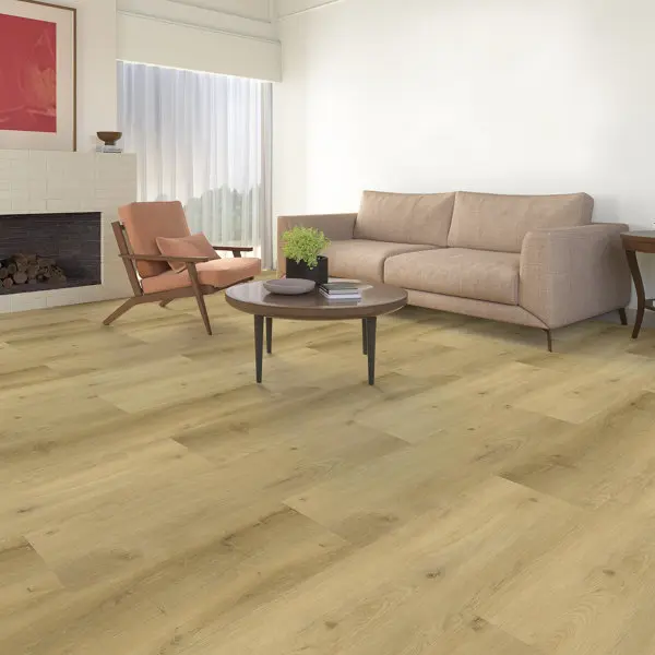 Sol PVC clipsable effet bois brut beige 4 mm 1220X305mm KIMAFON