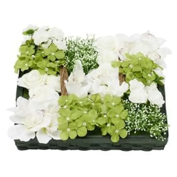 Coussin printanier fleur artificielle 36x36xH10cm