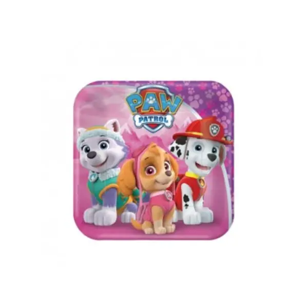 Assiettes carton Paw Patrol pink x8 541665-66