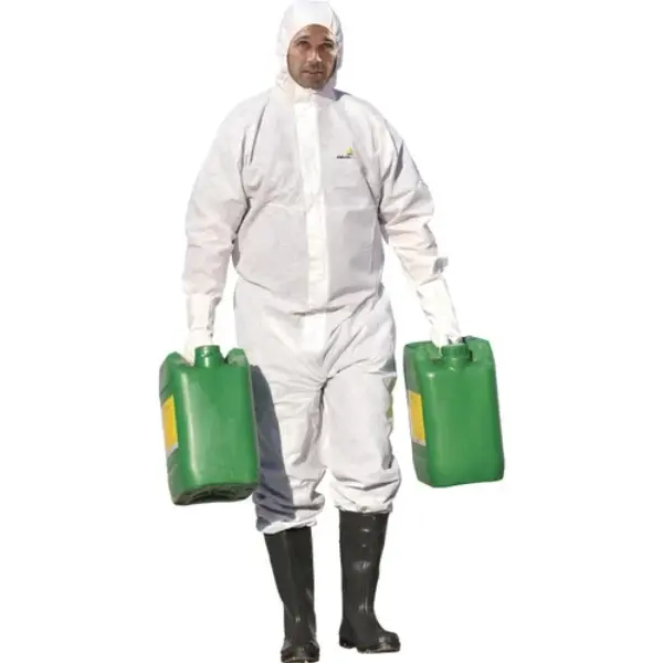 Combinaison de travail non tissée a capuche - usage unique