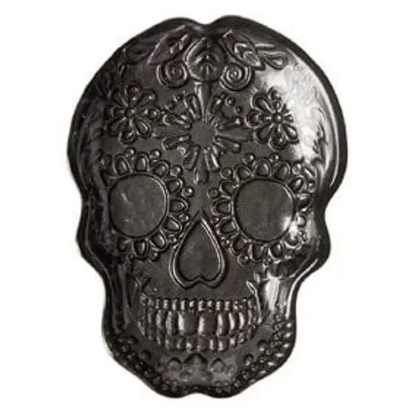 Plat tête de mort Halloween en verre