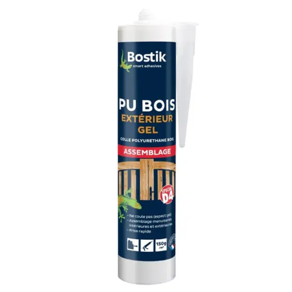Colle a bois PU Bois Exterieur Gel 310ml Bostik