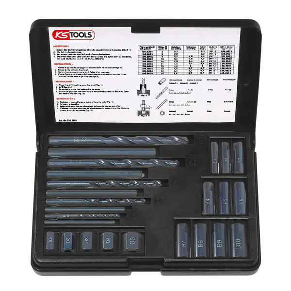Coffret d'extracteurs pour vis et écrous, 25 pièces