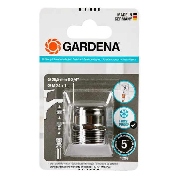 Adaptateur brise-jet - filetages mâles M24 x 1 et 26,5 mm (G 3/4"). - GARDENA