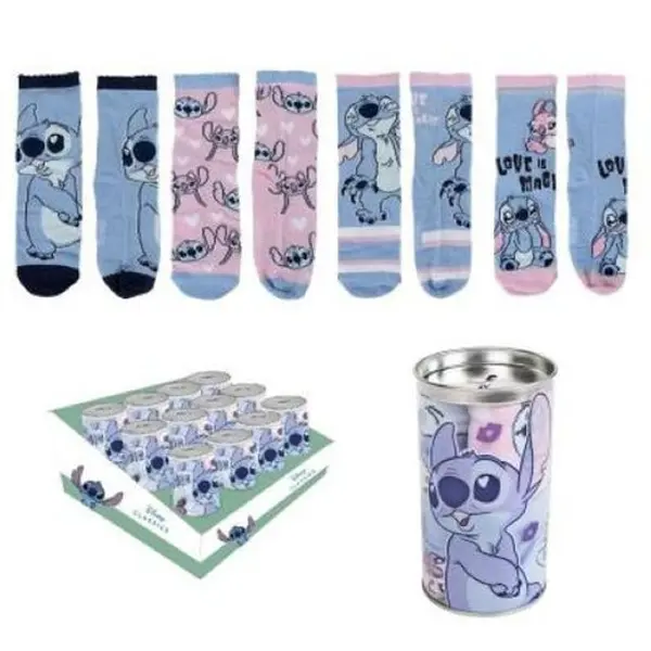 Stitch Hucha + 4par Calcetines 2308