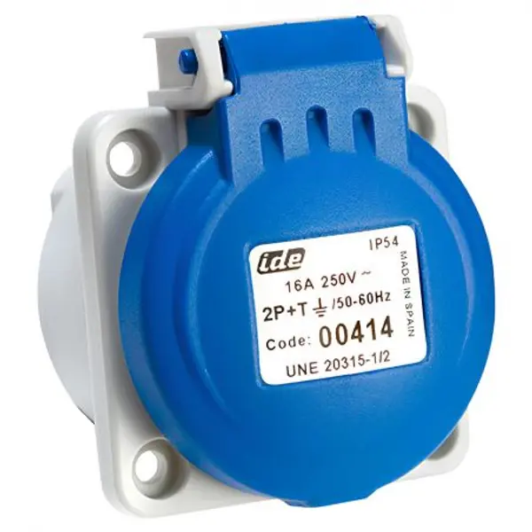 Prise encastrable bornes automatiques 16A 2P+T - Étanche IP44 - IDE