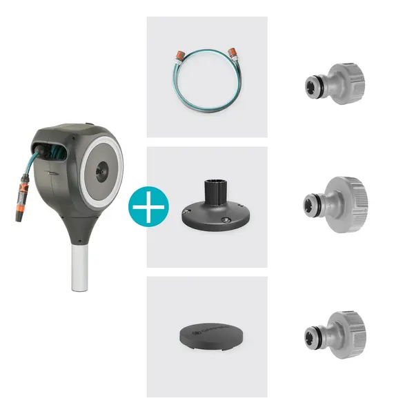 Dévidoir automatique pour terrasse RollUp S 15m - Blanc - GARDENA