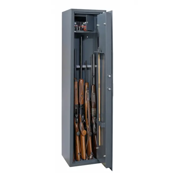 Armoire à fusils Cardiff, fermeture électronique à code, 2 pênes, capacité de 5 fusils - THIRARD