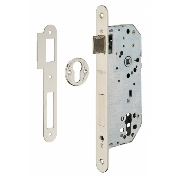 Boitier de serrure encastrable à cylindre pour porte d'entrée, axe 50mm, bouts ronds - THIRARD
