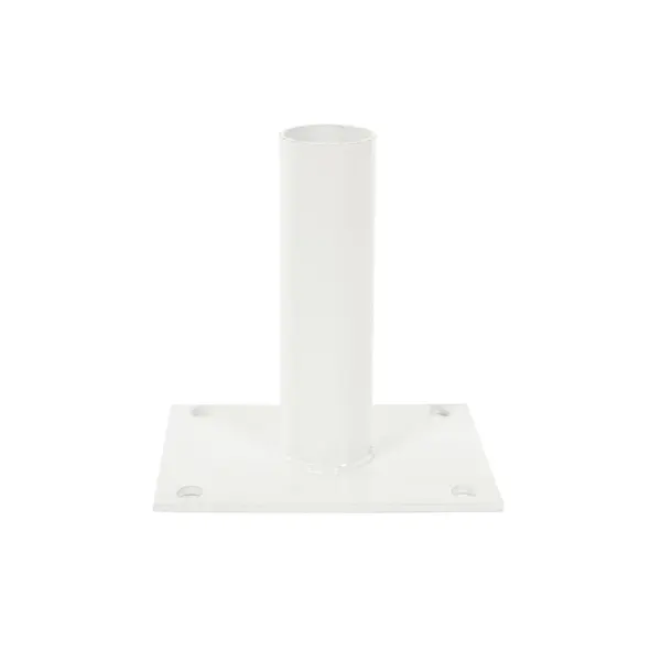 Platine BLANCHE pour poteau rond de portillon grillagé - FILIAC