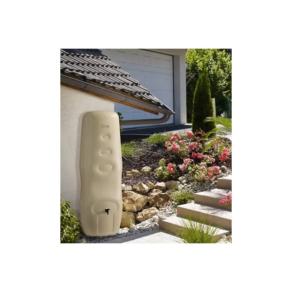 Récupérateur eau de pluie 400 L rectangulaire beige 182 x 60 x 52 cm