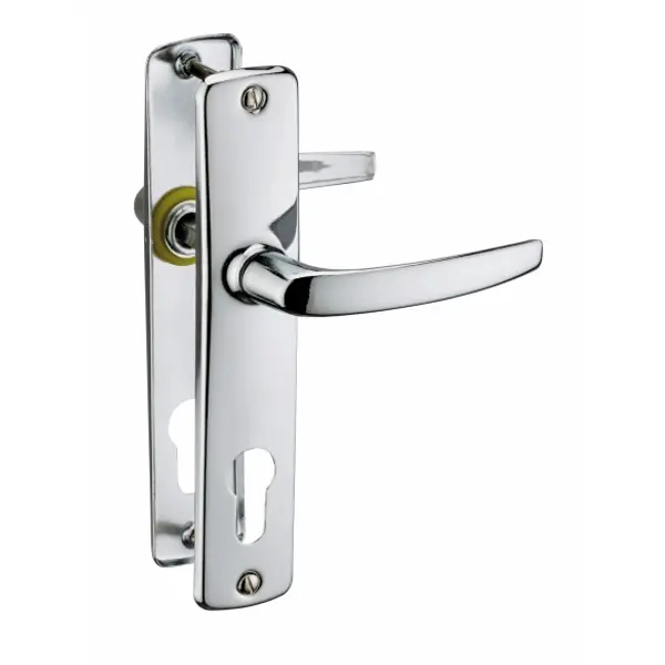Ensemble de poignées pour porte d'entrée Abbeville trou de cylindre, carré 7mm, entr'axes 165mm, chromé - THIRARD