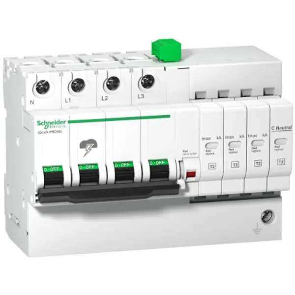 A9L16300 Schneider - Parafoudre triphasé + neutre de type 2 - 3 autoprotégé - 8kA - report de signalisation