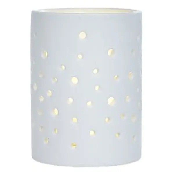 Bougeoir LED céramique ajouré noir Ø7,8xH10,5cm