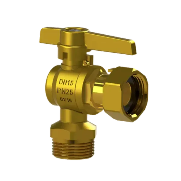 Vanne compteur équerre - Mâle - Ecrou tournant - Manette MLA 20x27