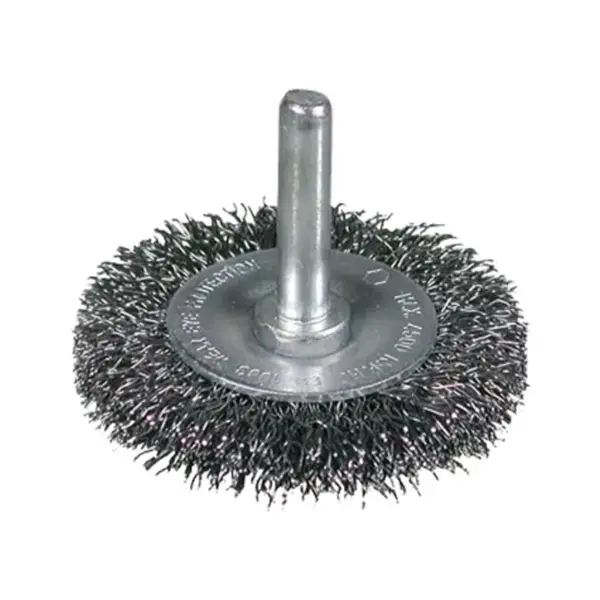 Brosse circulaire sur tige de 6mm D75mm ep.10mm inox Osborn