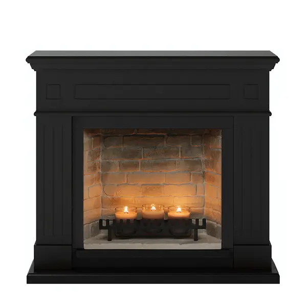Cheminée électrique à bougies parfumées - LARSEN Zenflame - Effets flammes et crépitement - Noir - TAGU