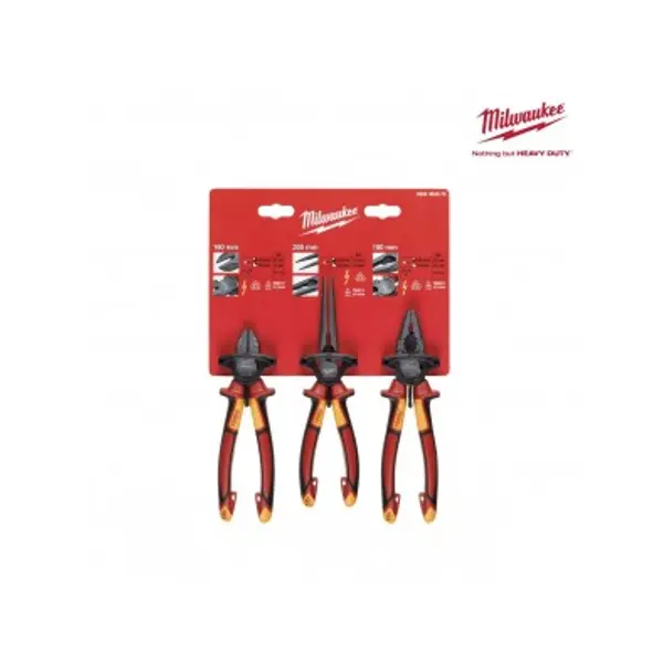 Jeu de 3 pinces électricien - MILWAUKEE 4932464575