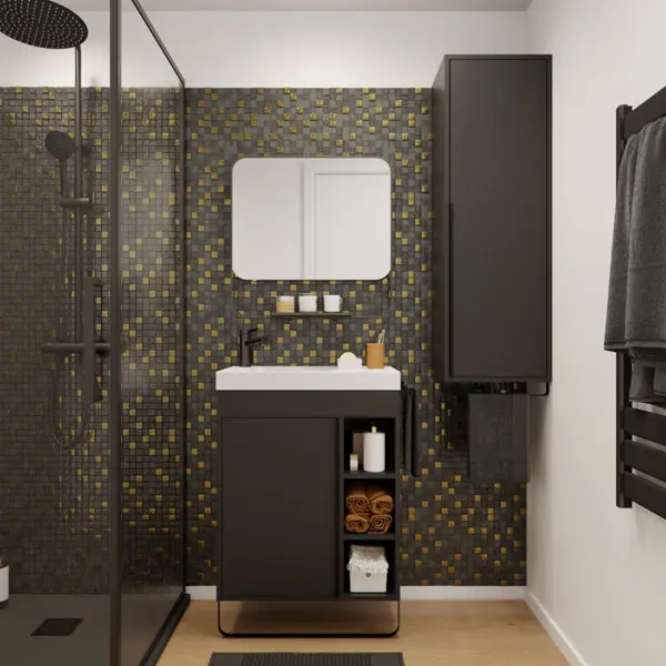 Mitigeur lavabo ODALIA noir mat H.14,3 cm avec cartouche céramique Ø 30 mm taille M