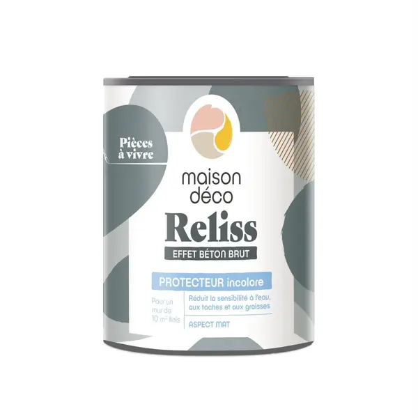 Protecteur Reliss beton, MAISON DECO, protecteur incolore satiné, 1l - MAISON DECO