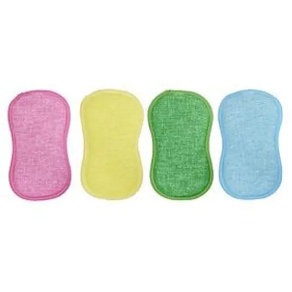 Éponge microfibre x4 multicolore 9x16cm
