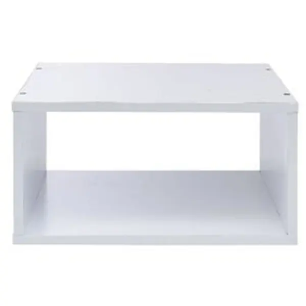 Structure Box Cube demi cube 35x30x17cm métal blanc