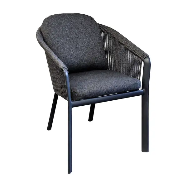 Fauteuil repas - BELLADONE - Graphite gris - Aluminium époxy et rope - PROLOISIRS