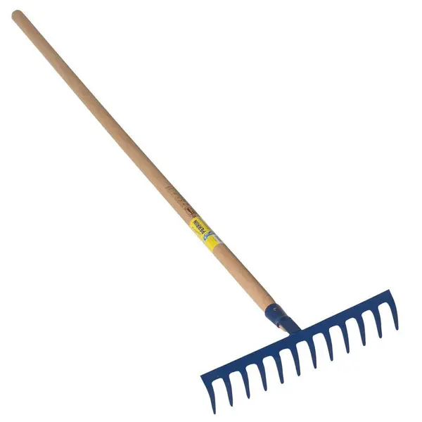 Râteau forgé 12 dents courbes manche bois 1,5 m - PERRIN
