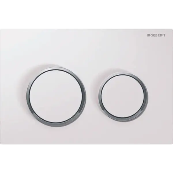 Plaque de commande WC Omega 20 - blanc contour chrome