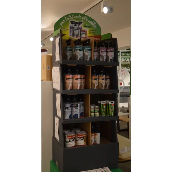 Présentoir en carton 4 niveaux pour produits d’entretien - BIONOTOX - PROLOISIRS