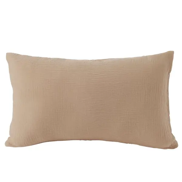 Housse de coussin 30x50cm gaze de coton orange