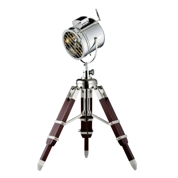 Projecteur cinéma à poser, Bois & Aluminium, 1x E27-Max.60W, IP20, 230V, Classe II - Spot-Light