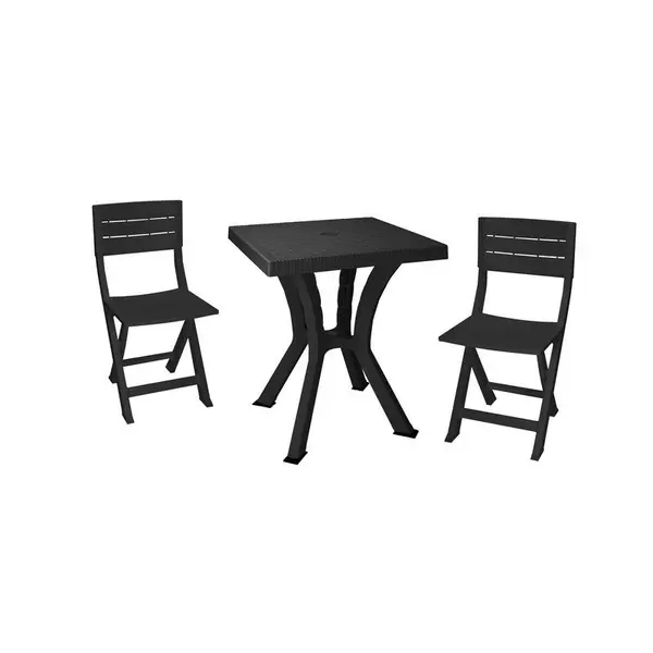 Table Rigoletto en polypropylène, 60 x 60 cm, anthracite - PLASTICO ALTO SELLE