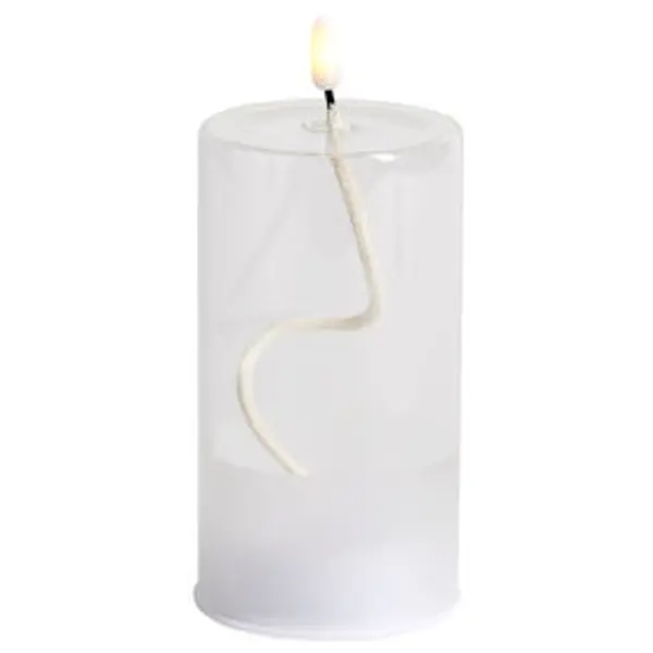 Bougie en verre à LED Ø8xH15cm