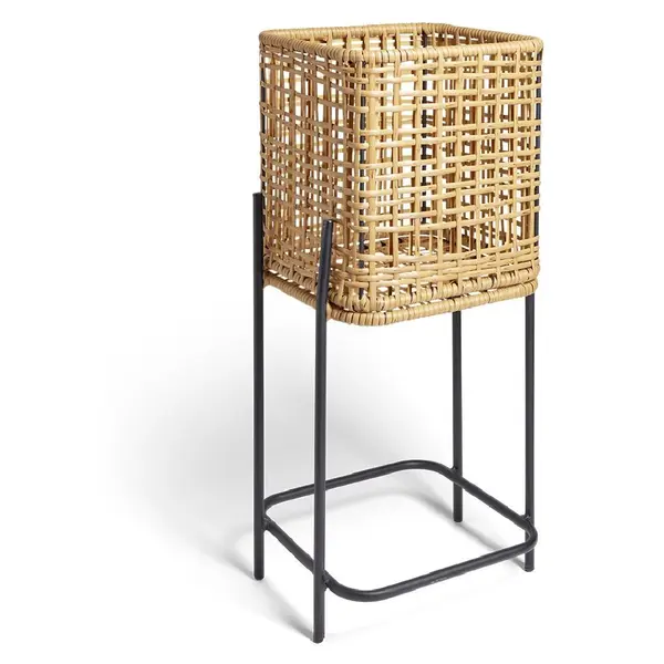 Porte plante osier métal Bali 32x29xH71cm