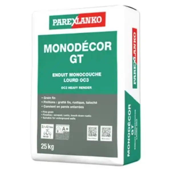 ENDUIT MONOCOUCHE MONODECOR GT O10 SAC 25KG